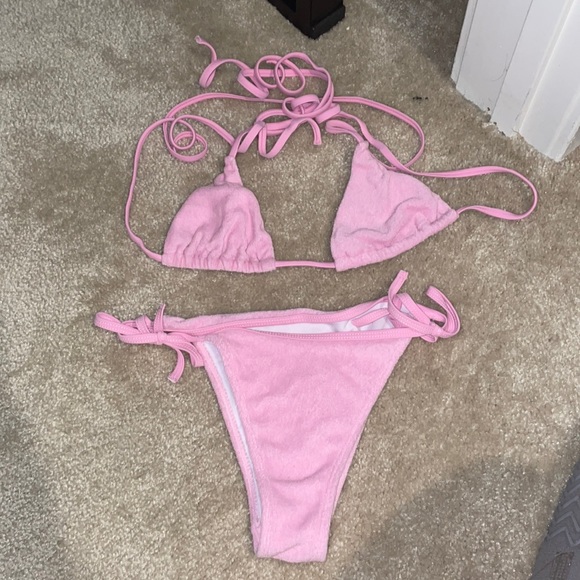 Princess Polly Other - Pink Terry Cloth Bikini